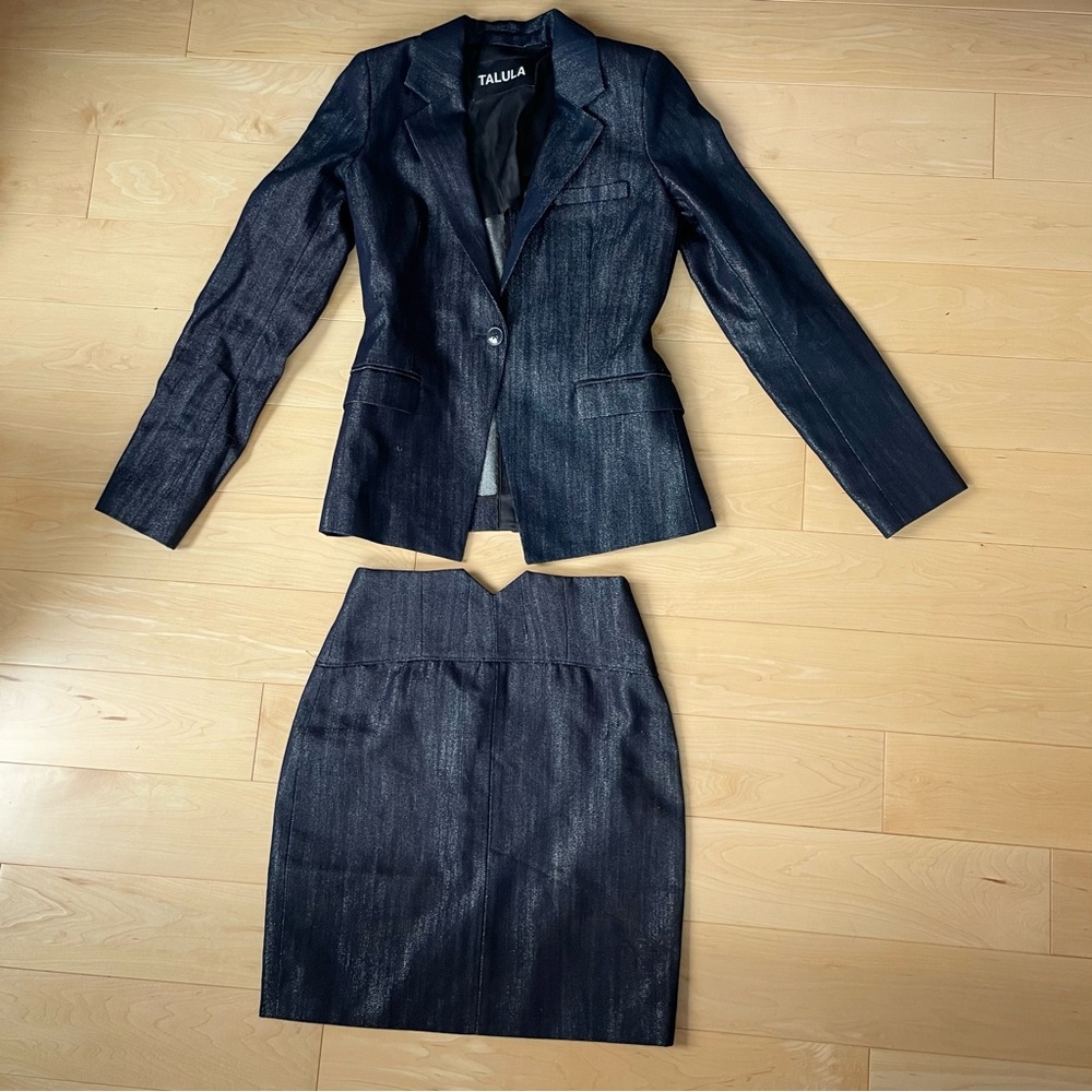 Talula Navy Blazer and Skirt Set